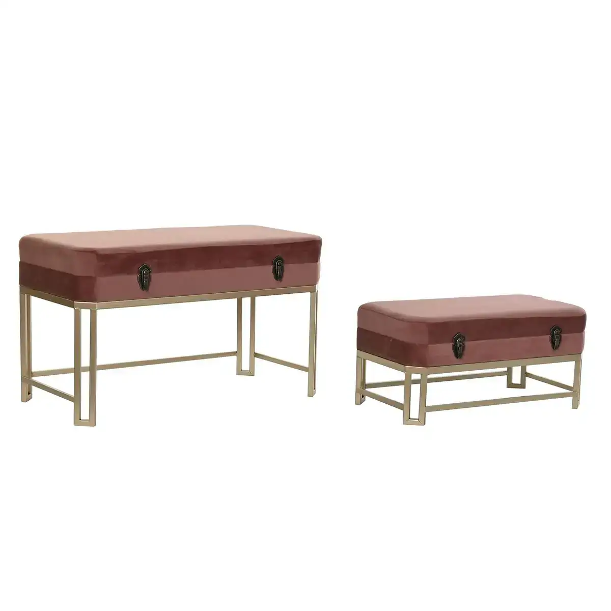 Banquette dkd home decor rose dore metal velours 80 x 40 x 47 cm _6161. DIAYTAR COTE D'IVOIRE - Où Chaque Sélection Vous Parle. Parcourez nos catégories et découvrez des produits qui reflètent vos passions et vos besoins, pour un shopping personnel et inspirant.