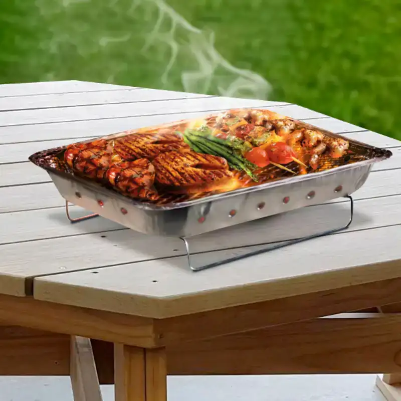 Barbecue jetable aluminium 31 x 24 x 4 cm _6671. DIAYTAR COTE D'IVOIRE - Où Choisir est un Voyage Cultuel. Explorez notre boutique en ligne et découvrez des produits qui célèbrent la richesse et la diversité culturelle du Côte d'Ivoire.