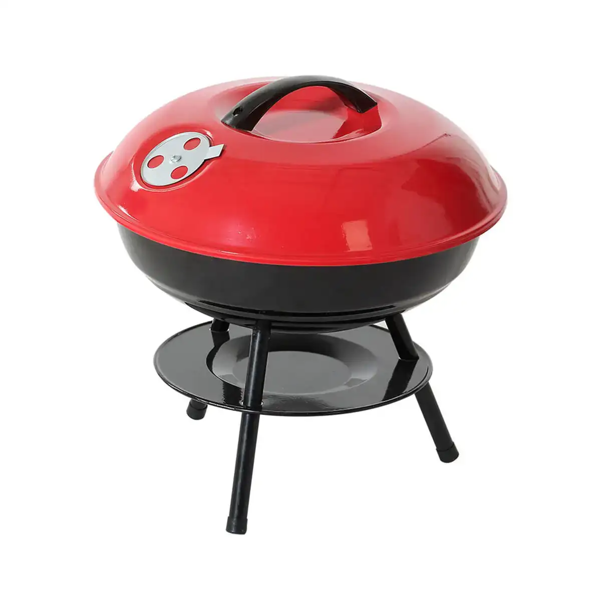Barbecue portable rouge noir 35 5 x 37 cm_3557. DIAYTAR COTE D'IVOIRE - Là où la Découverte est au Rendez-vous. Plongez dans notre catalogue et trouvez des articles qui éveilleront votre curiosité et élargiront vos horizons.