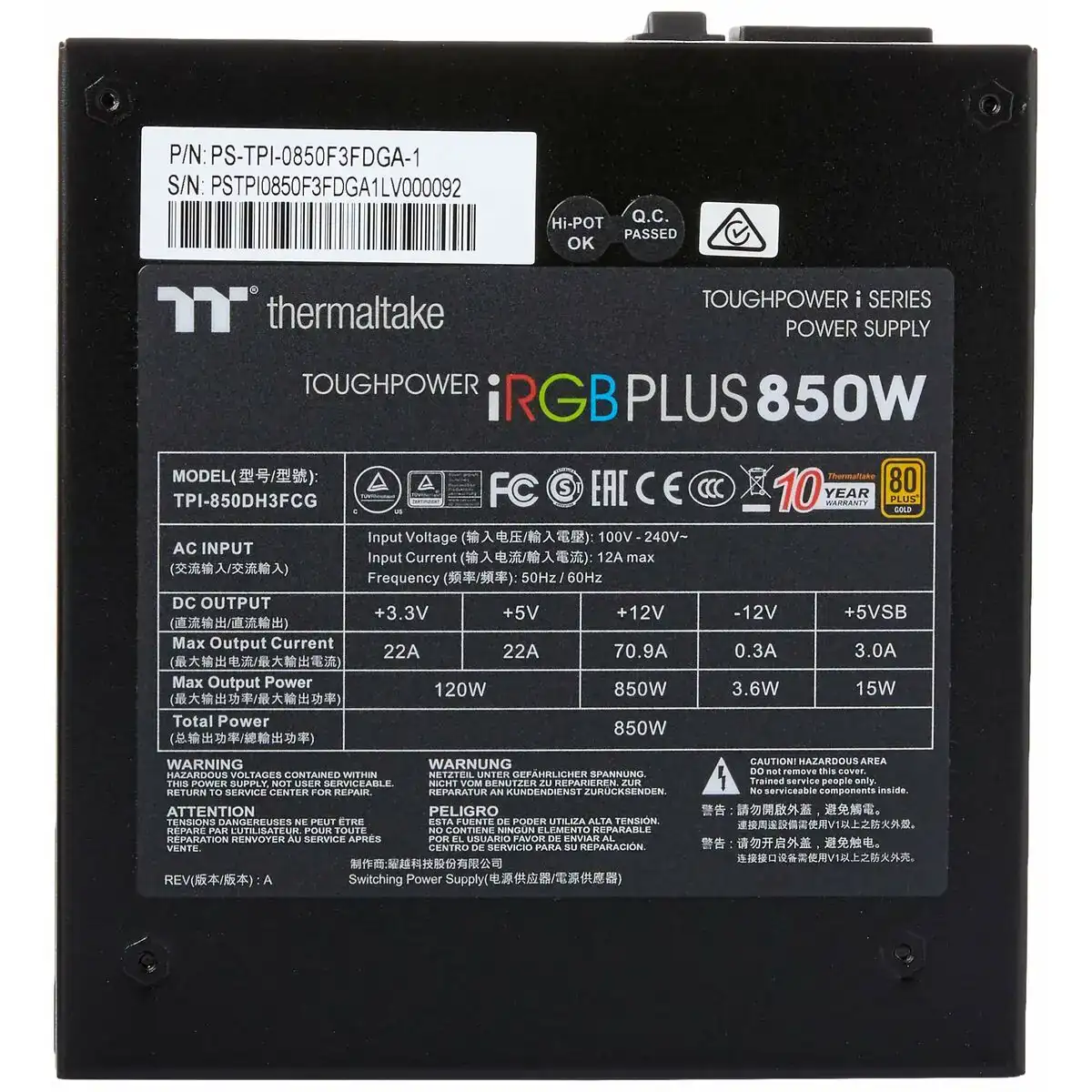 Bloc d alimentation thermaltake toughpower irgb plus 850 w_2507. DIAYTAR COTE D'IVOIRE - Là où la Découverte est au Rendez-vous. Plongez dans notre catalogue et trouvez des articles qui éveilleront votre curiosité et élargiront vos horizons.