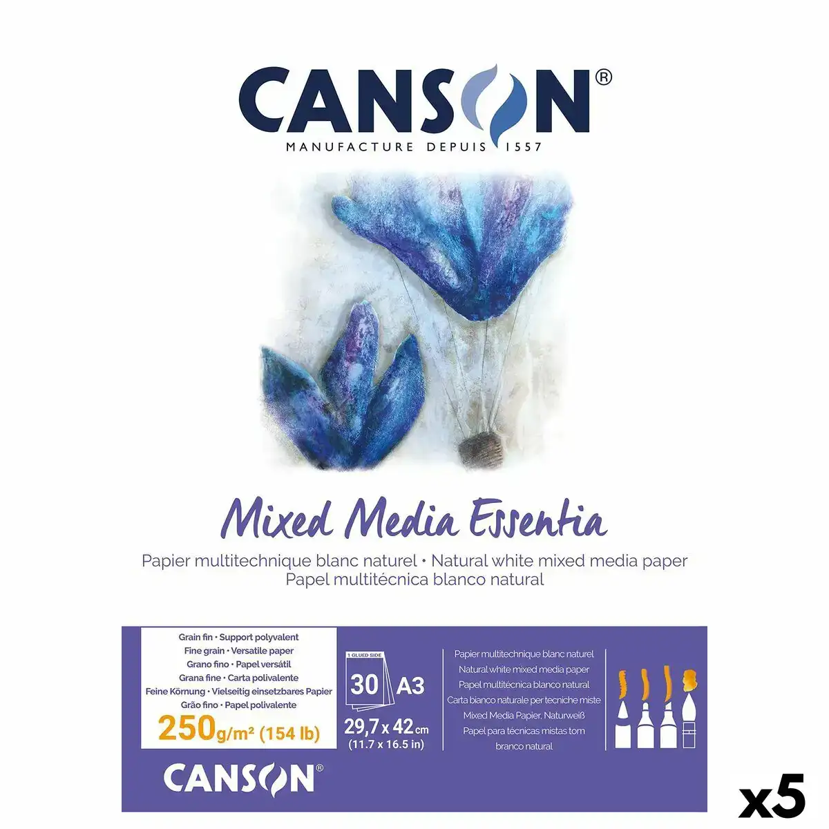 Bloc notes canson 250 g m2 a3 30 volets 5 unites blanc naturel_5764. DIAYTAR COTE D'IVOIRE - Là où Chaque Produit Est une Trouvaille. Parcourez notre catalogue diversifié et découvrez des articles qui enrichiront votre quotidien, du pratique à l'insolite.