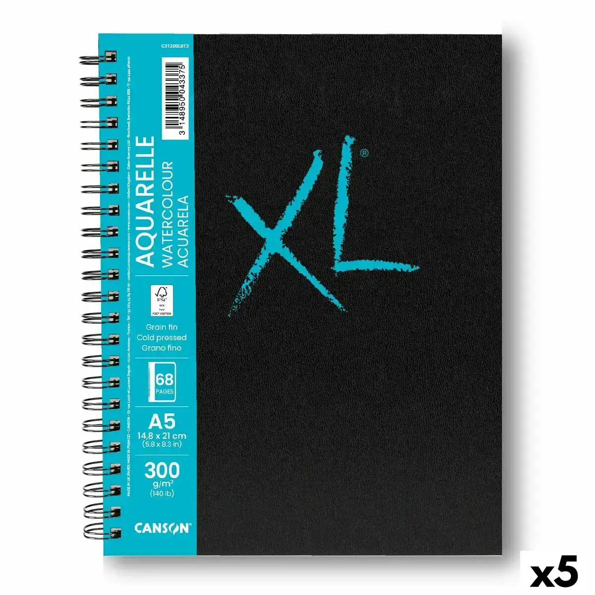 Bloc notes canson xl aquarelle 34 volets a5 blanc 5 unites 300 g m2_5211. DIAYTAR COTE D'IVOIRE - Là où l'Élégance Devient un Mode de Vie. Naviguez à travers notre gamme et choisissez des produits qui apportent une touche raffinée à votre quotidien.