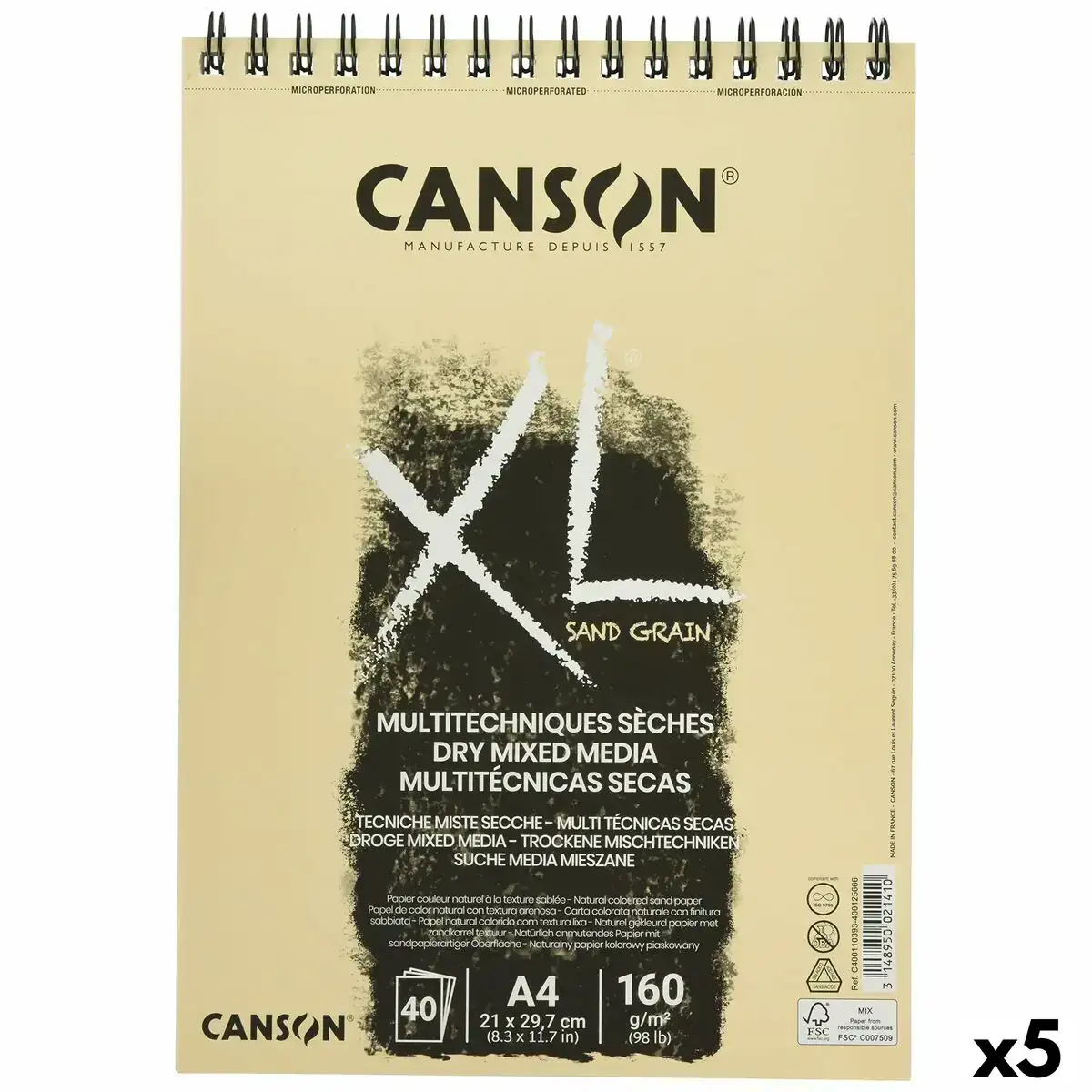 Bloc notes canson xl sand naturel a4 40 volets 160 g m2 5 unites_5428. Bienvenue chez DIAYTAR COTE D'IVOIRE - Où Chaque Produit a son Histoire. Découvrez notre sélection unique et trouvez des articles qui racontent la richesse culturelle et artistique du Côte d'Ivoire.