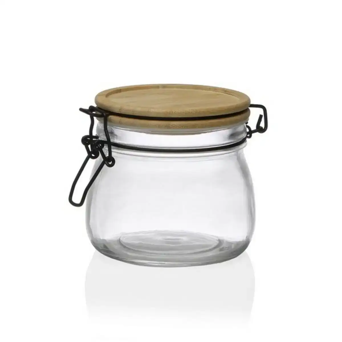 Bocal en verre transparent versa bambou 11 x 10 3 x 11 cm 450 ml_8179. DIAYTAR COTE D'IVOIRE - Là où Chaque Produit a son Propre Éclat. Explorez notre boutique en ligne et trouvez des articles qui ajoutent de la brillance à votre quotidien.
