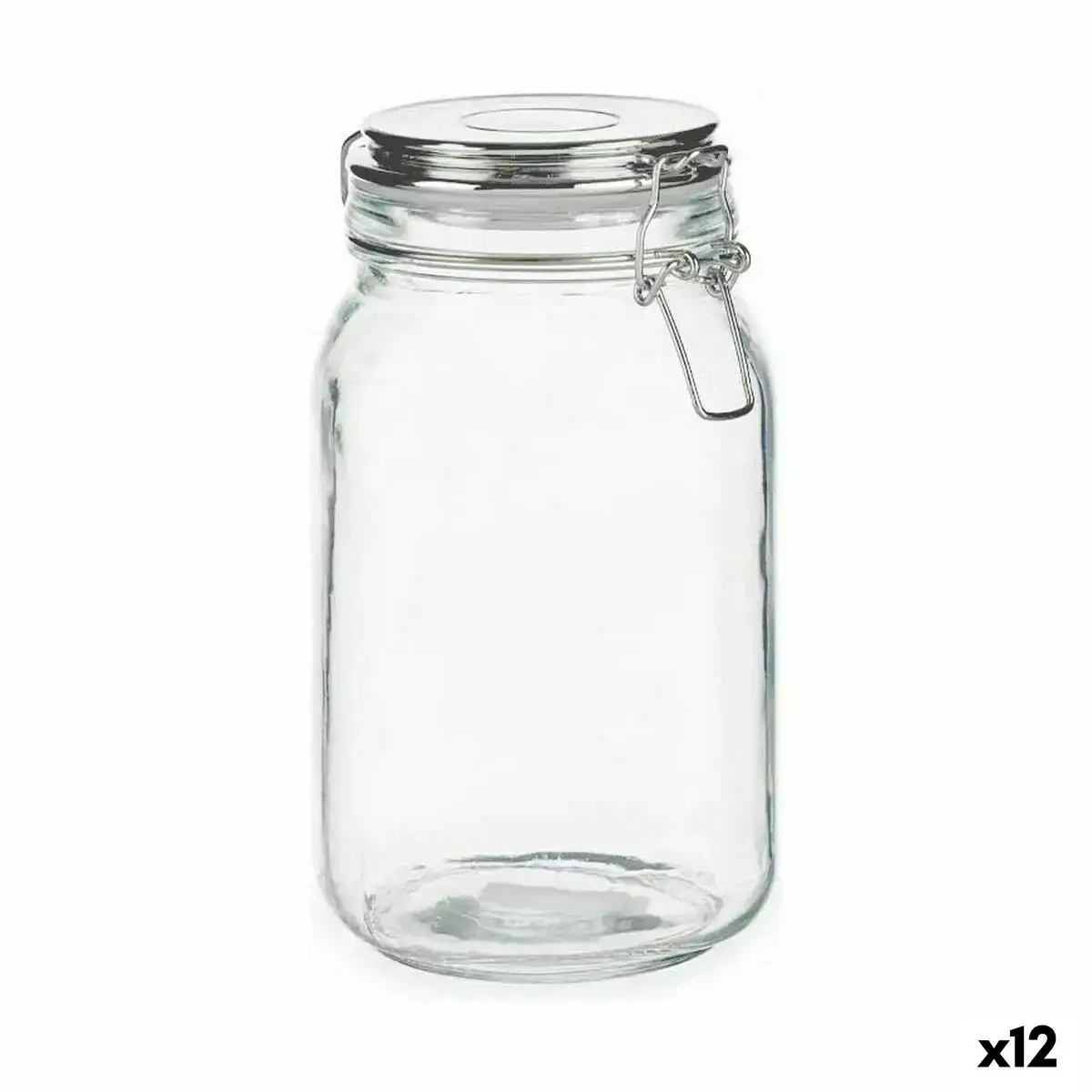 Bocal fermeture hermetique transparent argente verre 1 5 l 13 x 20 x 11 3 cm 12 unites _7417. DIAYTAR COTE D'IVOIRE - Où Choisir est un Plaisir Responsable. Parcourez notre catalogue et choisissez des produits qui incarnent notre engagement envers des pratiques durables et éthiques.