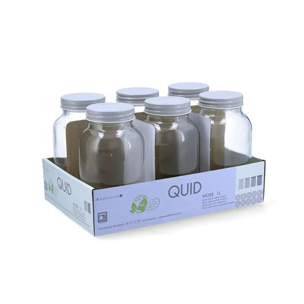 Bocal quid moss gris verre 1 l pack 6x _7038. DIAYTAR COTE D'IVOIRE - Votre Plateforme Shopping de Confiance. Naviguez à travers nos rayons et choisissez des produits fiables qui répondent à vos besoins quotidiens.