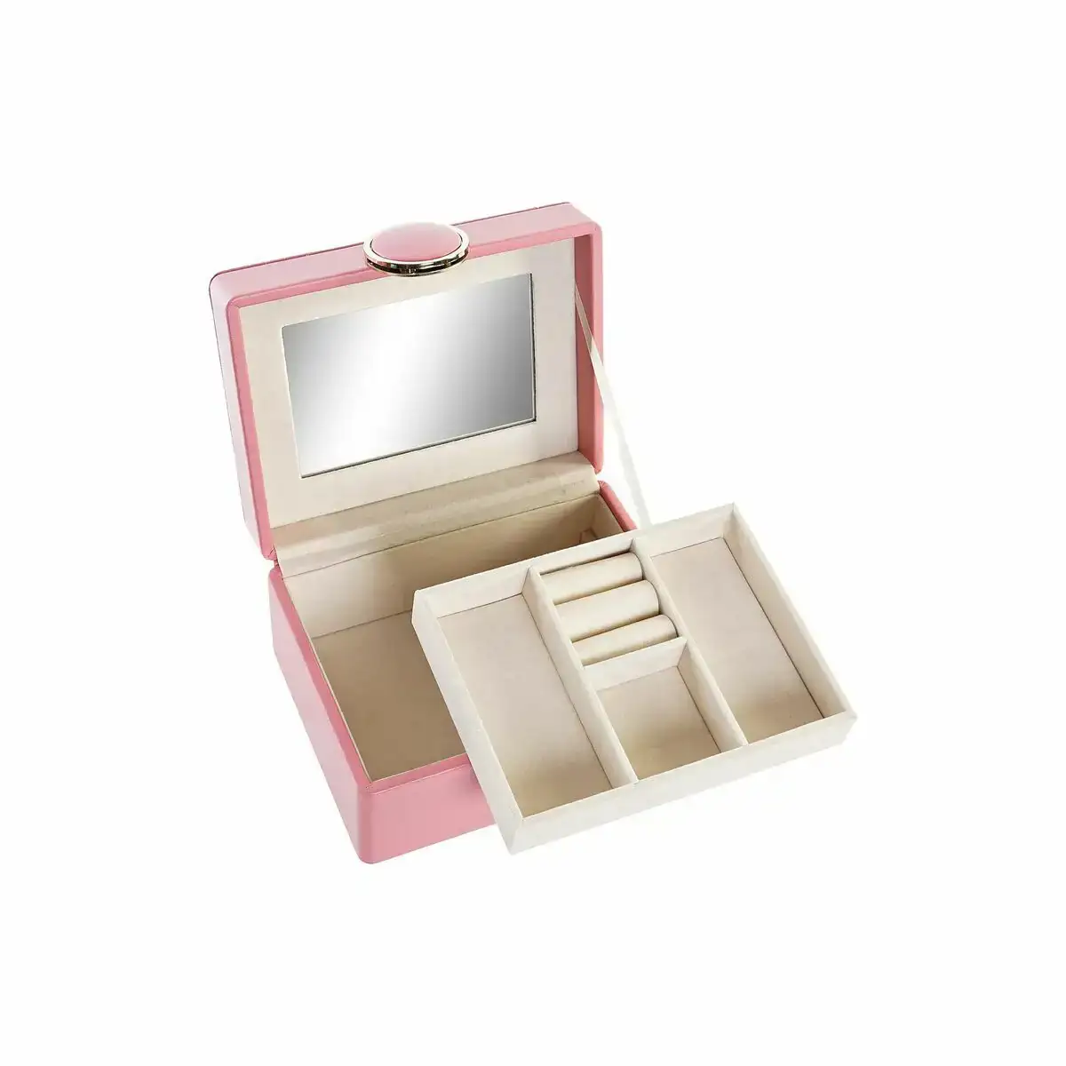 Boite a bijoux dkd home decor 23 x 17 x 10 cm rose polyurethane bois mdf_5555. DIAYTAR COTE D'IVOIRE - L'Art de Vivre avec Authenticité. Explorez notre gamme de produits artisanaux et découvrez des articles qui apportent une touche unique à votre vie.