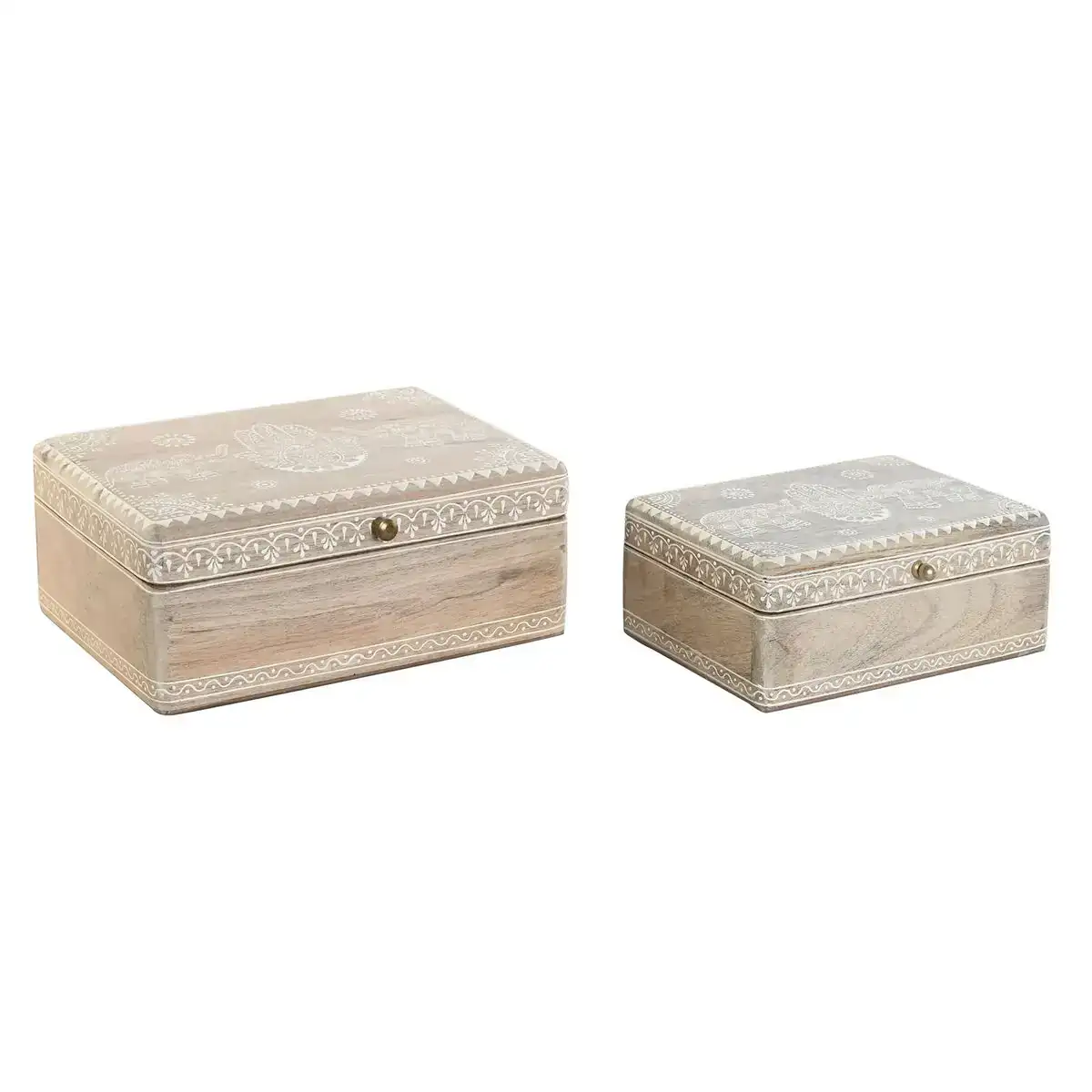 Boite a bijoux dkd home decor 25 5 x 20 x 10 5 cm naturel bois de manguier 2 unites _3629. DIAYTAR COTE D'IVOIRE - Votre Passage vers la Découverte. Explorez notre boutique en ligne pour trouver des trésors qui vous attendent, du traditionnel à l'avant-garde.