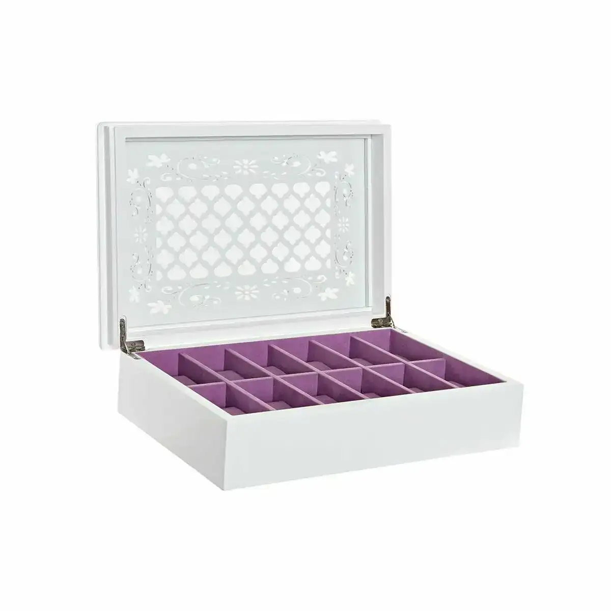 Boite a bijoux dkd home decor montres 29 x 20 x 9 5 cm verre lila blanc bois mdf_8797. DIAYTAR COTE D'IVOIRE - Votre Destination de Shopping Authentique au Côte d'Ivoire. Plongez dans notre boutique en ligne pour découvrir des produits qui célèbrent la riche culture et l'artisanat du pays.