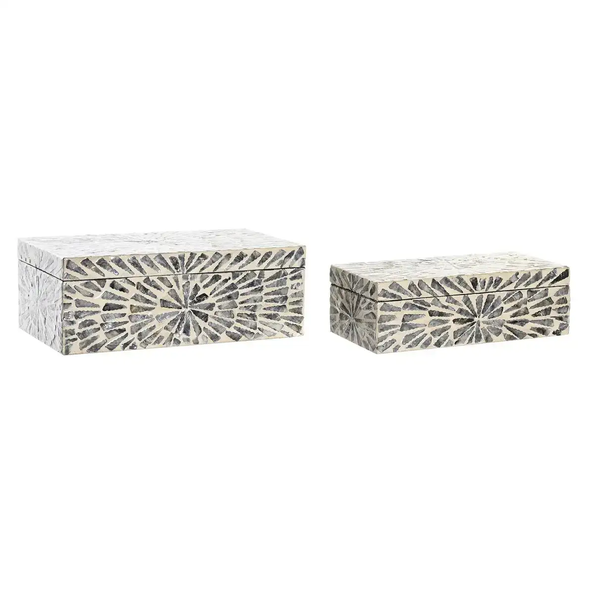 Boite a bijoux dkd home decor nacre noire moderne 36 x 20 x 13 cm _8785. DIAYTAR COTE D'IVOIRE - L'Art de Vivre en Couleurs. Découvrez notre boutique en ligne et trouvez des produits qui ajoutent une palette vibrante à votre quotidien.