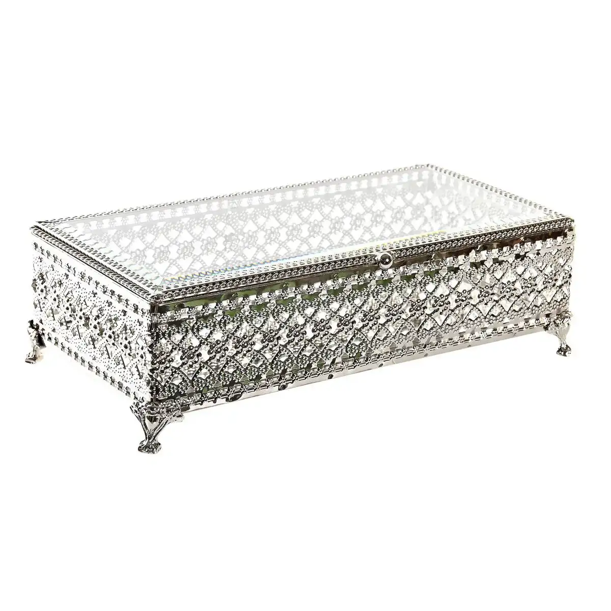 Boite a bijoux dkd home decor verre argente metal 25 5 x 12 5 x 7 5 cm _4771. Bienvenue sur DIAYTAR COTE D'IVOIRE - Où Chaque Article a son Histoire. Découvrez notre sélection méticuleuse de produits qui racontent l'authenticité et la beauté du Côte d'Ivoire.