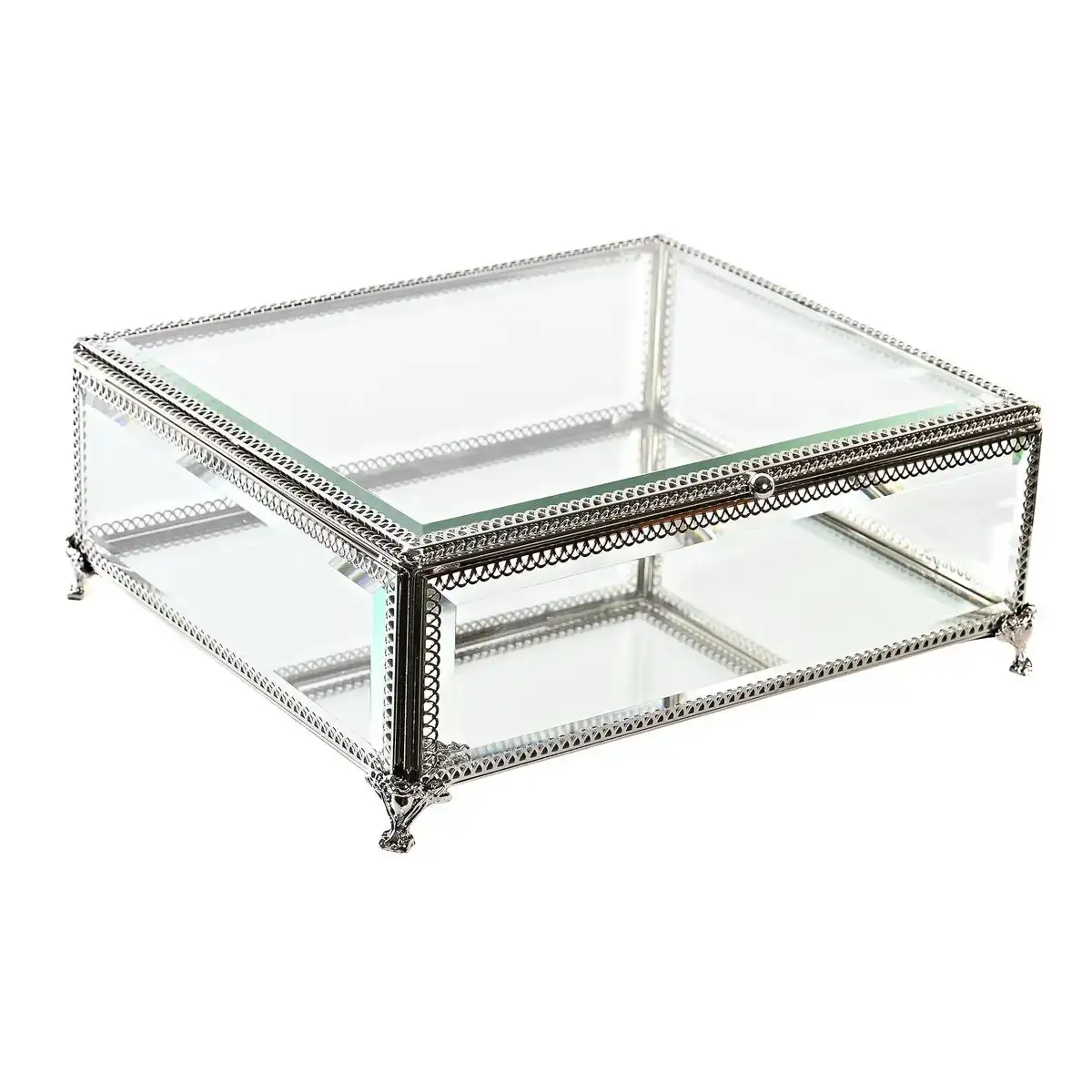 Boite a bijoux dkd home decor verre metal 25 x 21 x 10 cm _5314. DIAYTAR COTE D'IVOIRE - Où Choisir Devient un Plaisir. Découvrez notre boutique en ligne et choisissez parmi une variété de produits qui satisferont tous vos besoins.