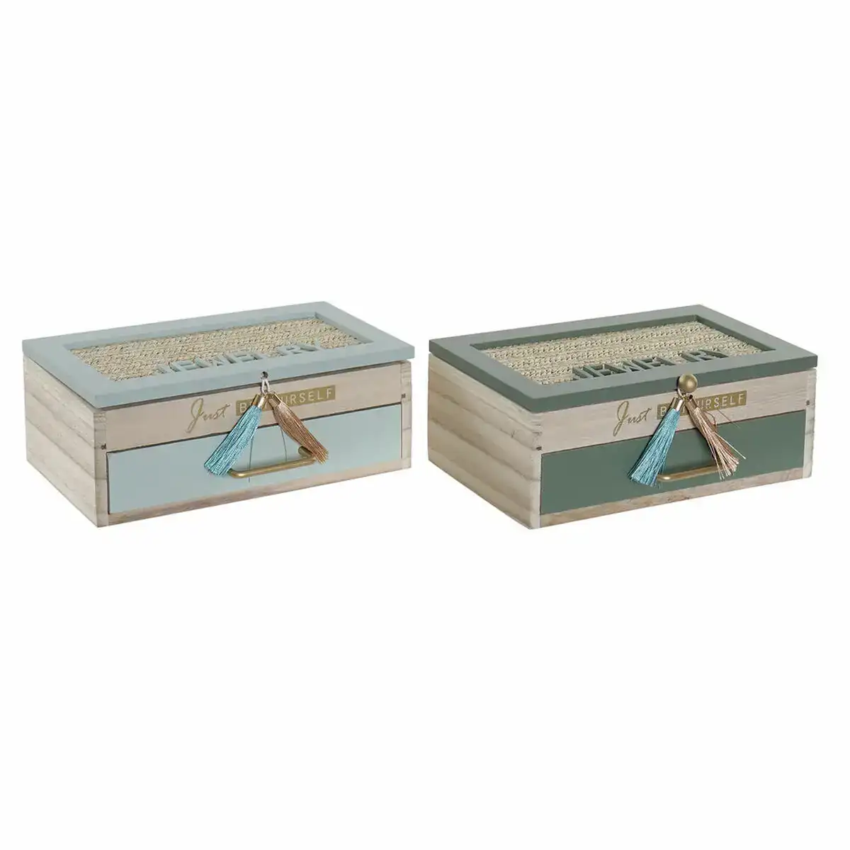 Boite a bijoux dkd home decor vert bois polypropylene bois mdf 22 x 12 x 8 cm 2 unites _5667. Bienvenue chez DIAYTAR COTE D'IVOIRE - Où Chaque Produit a son Âme. Découvrez notre gamme et choisissez des articles qui résonnent avec votre personnalité et vos valeurs.