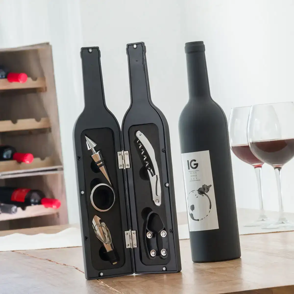 Boite a bouteille de vin innovagoods 5 pieces_2065. DIAYTAR COTE D'IVOIRE - L'Art de Vivre le Shopping Authentique. Découvrez notre boutique en ligne et trouvez des produits qui célèbrent la culture et l'héritage du Côte d'Ivoire.