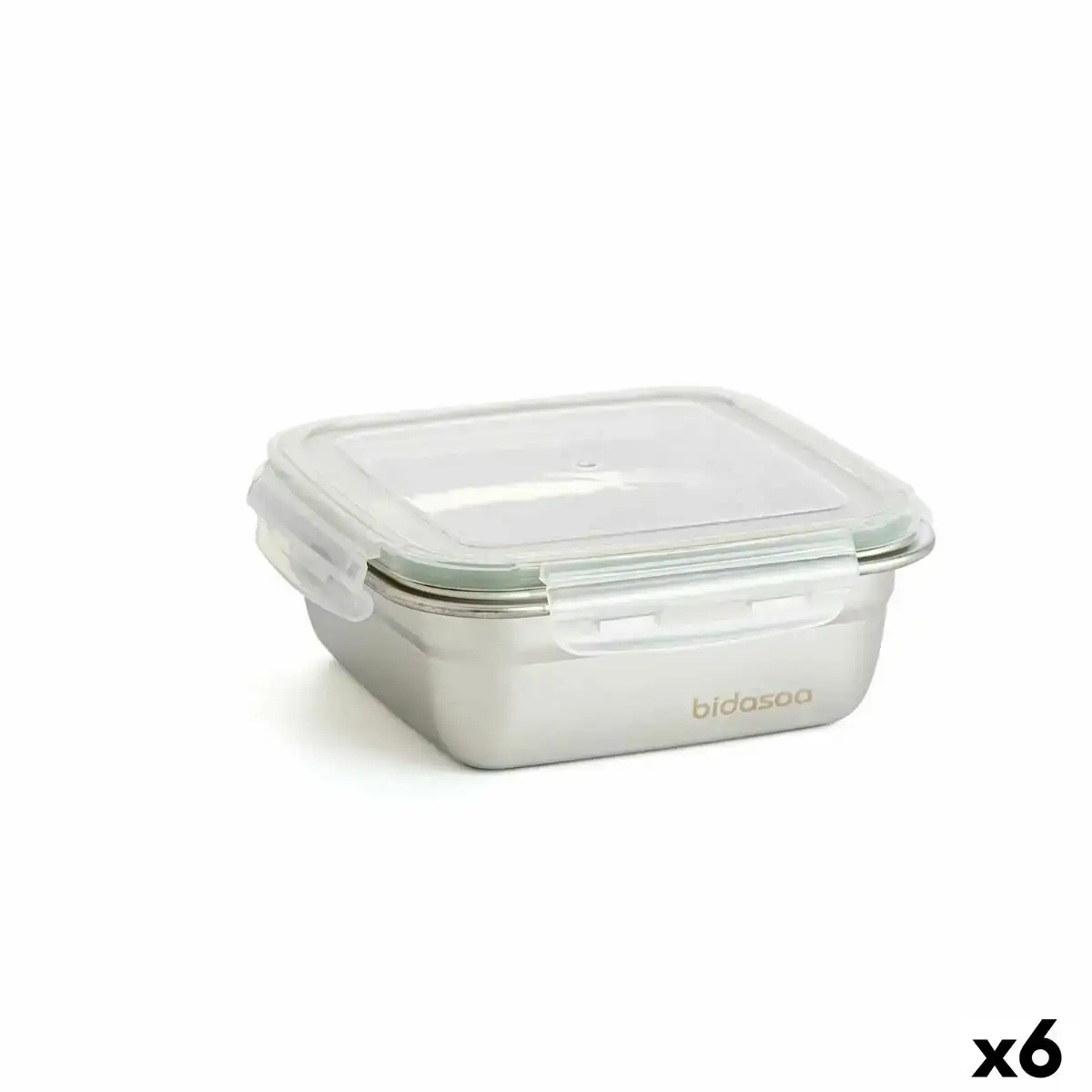 Boite a lunch hermetique bidasoa theo 15 3 x 15 3 x 6 3 cm argente 750 ml metal 6 unites _8205. DIAYTAR COTE D'IVOIRE - Votre Source de Découvertes Shopping. Découvrez des trésors dans notre boutique en ligne, allant des articles artisanaux aux innovations modernes.
