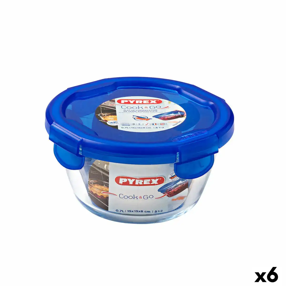 Boite a lunch hermetique pyrex cook go 15 5 x 15 5 x 8 5 cm bleu 700 ml verre 6 unites _5613. DIAYTAR COTE D'IVOIRE - Votre Destination pour un Shopping Éclairé. Parcourez notre boutique en ligne pour découvrir des produits de qualité qui embelliront votre quotidien.