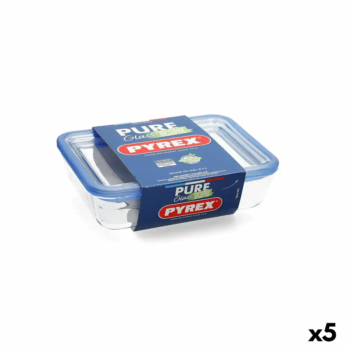 Boite a lunch hermetique pyrex pure glass transparent verre 1 5 l 5 unites _3783. Bienvenue chez DIAYTAR COTE D'IVOIRE - Où le Shopping Devient un Plaisir. Découvrez notre boutique en ligne et trouvez des trésors qui égaieront chaque jour de votre vie.