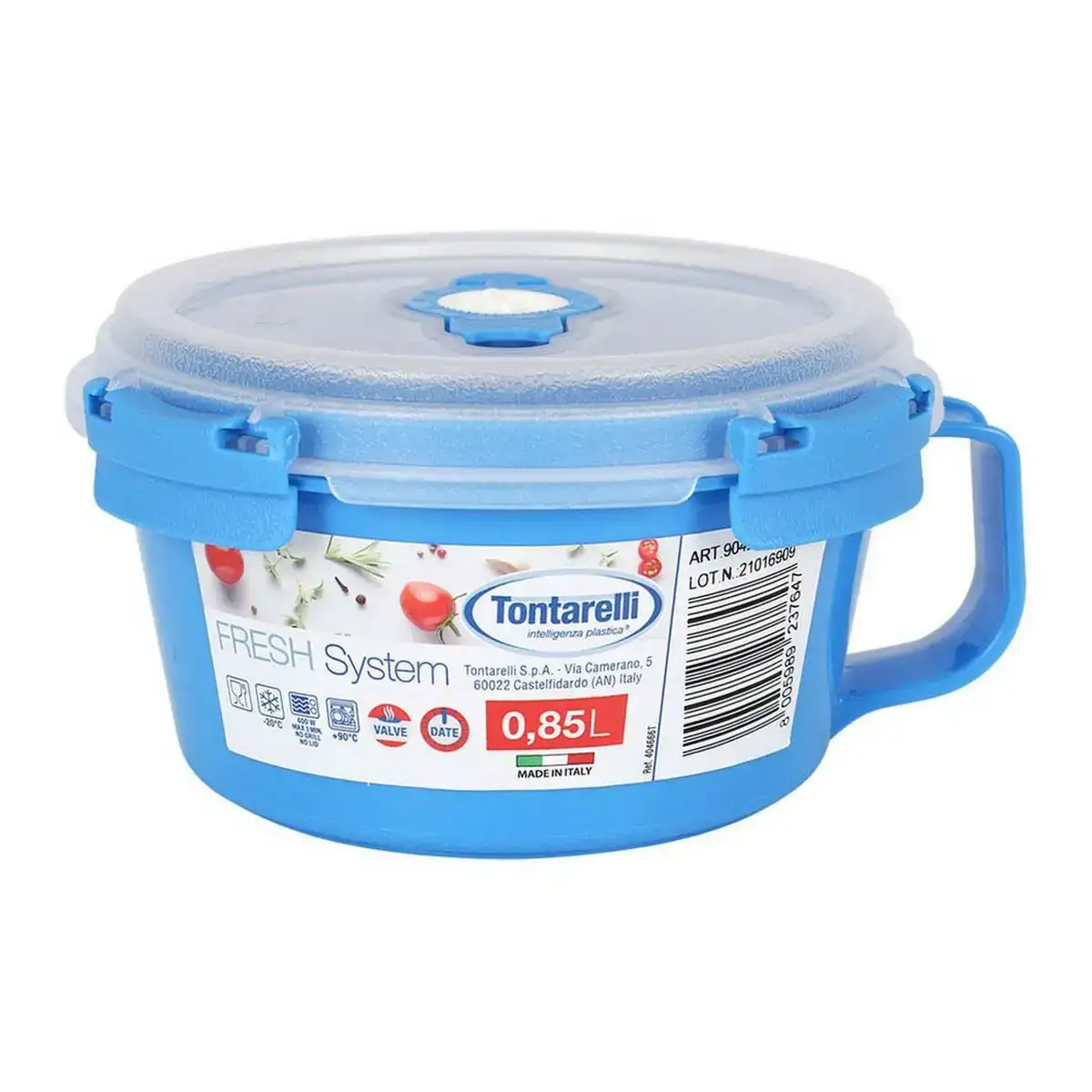 Boite a lunch tontarelli fresh system ronde bleu 850 ml_8716. DIAYTAR COTE D'IVOIRE - Où Chaque Détail Fait la Différence. Parcourez notre sélection soignée et choisissez des articles qui rehaussent votre quotidien, du fonctionnel à l'esthétique.