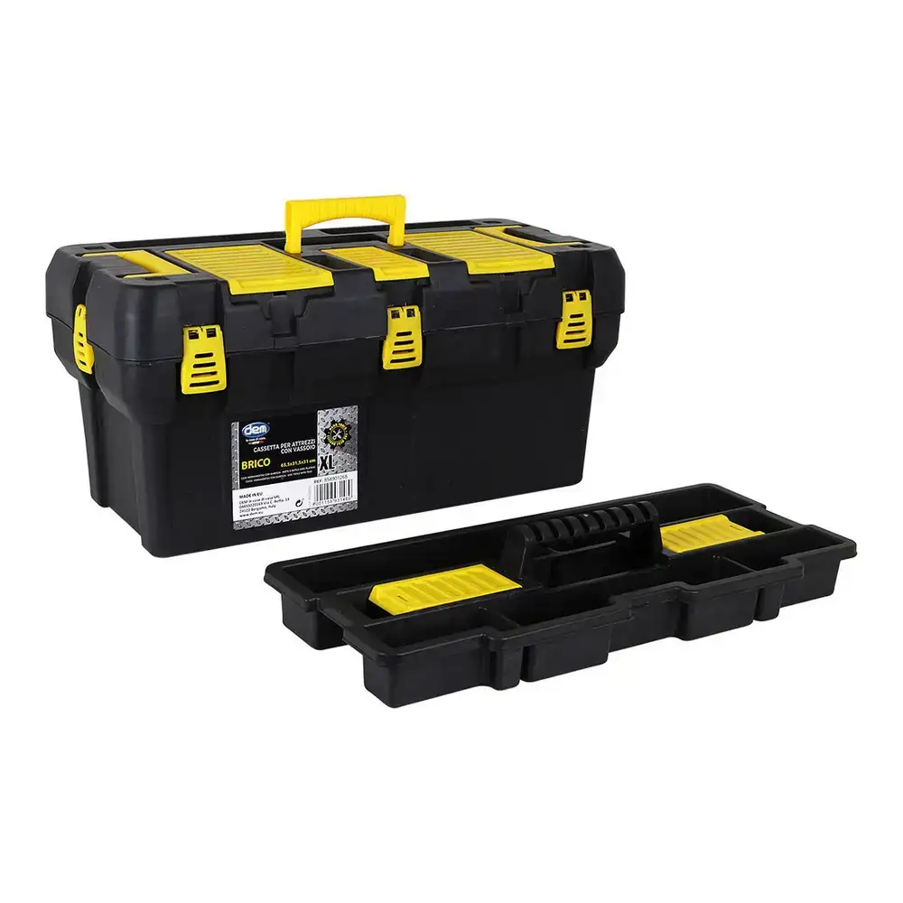 Boite a outils dem brico xl noir jaune 65 5 x 31 5 x 31 cm _6444. DIAYTAR COTE D'IVOIRE - Où Chaque Produit est une Promesse de Qualité. Explorez notre boutique en ligne et choisissez des produits qui répondent à vos exigences élevées.