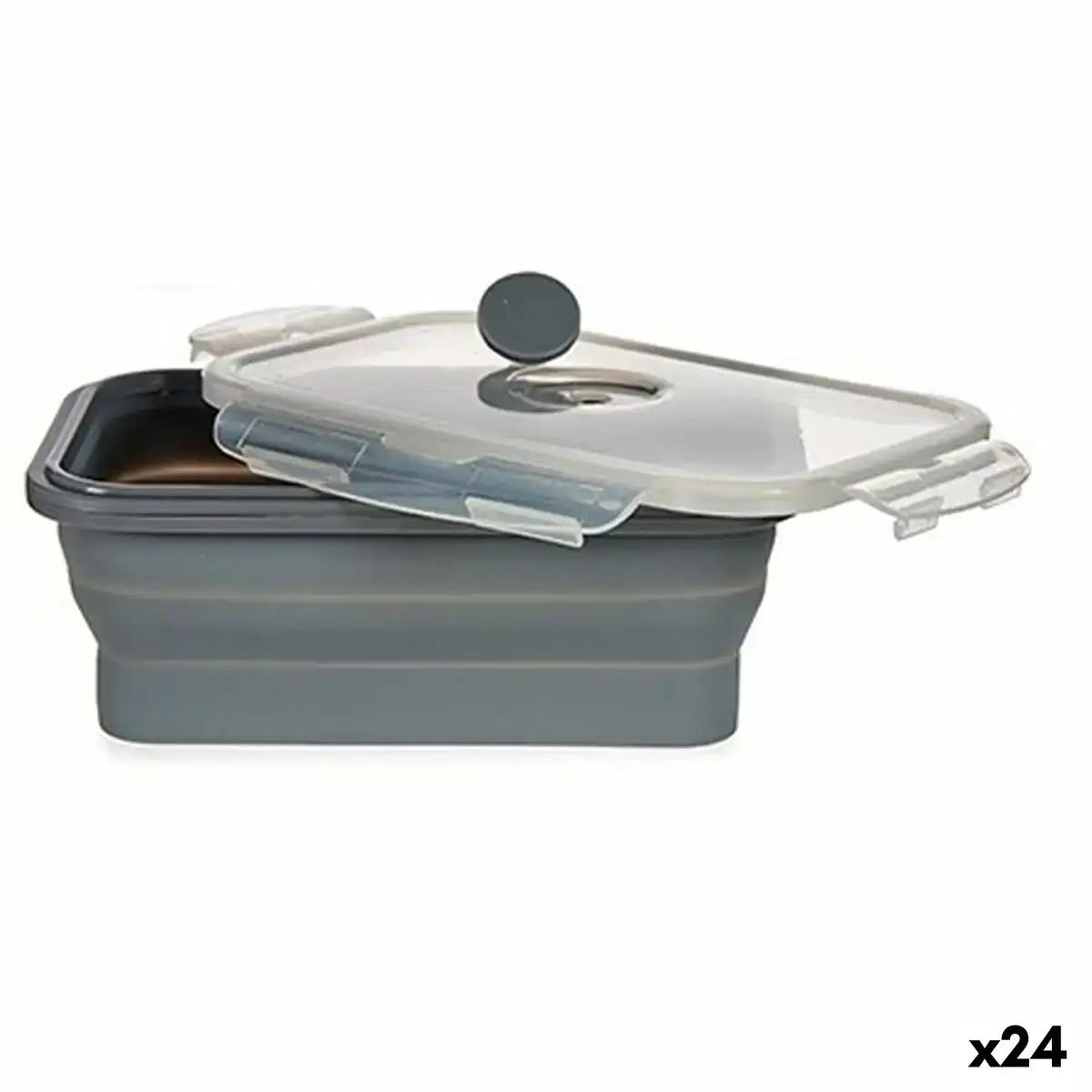 Boite a repas rectangulaire avec couvercle gris silicone 800 ml 12 5 x 3 x 18 5 cm 24 unites _3460. DIAYTAR COTE D'IVOIRE - Où Votre Shopping Prend Vie. Explorez notre boutique en ligne pour trouver des articles qui vous ressemblent et qui ajoutent de l'éclat à votre quotidien.
