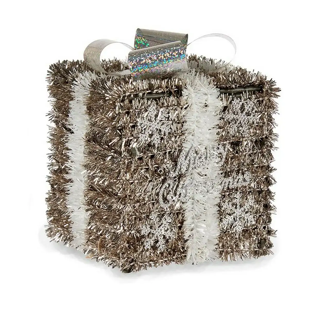 Boite cadeau champagne argente dore blanc plastique polypropylene 13 x 17 x 13 cm_4645. DIAYTAR COTE D'IVOIRE - L'Art de Choisir, l'Art de Vivre. Parcourez notre boutique en ligne et découvrez des produits qui transforment chaque choix en une expérience enrichissante.