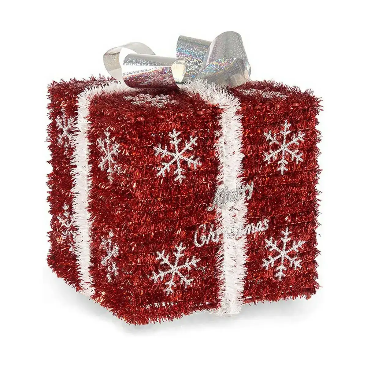 Boite cadeau rouge blanc argente plastique polypropylene 20 x 24 x 20 cm_6279. DIAYTAR COTE D'IVOIRE - Là où Chaque Achat a du Sens. Explorez notre gamme et choisissez des produits qui racontent une histoire, votre histoire.