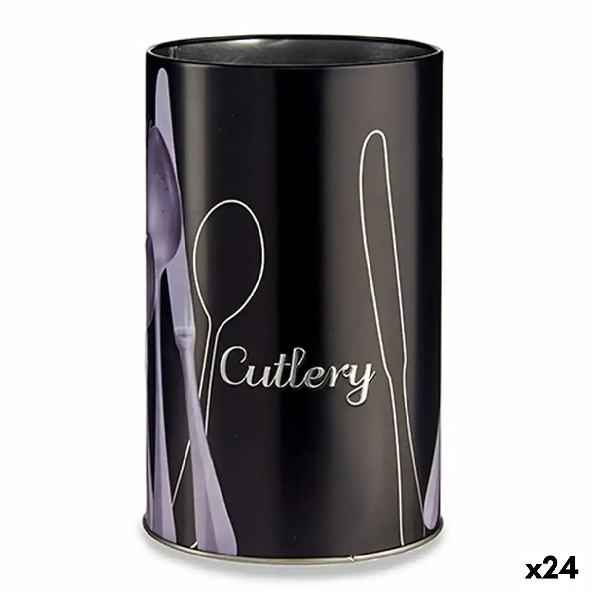 Boite couverts noir metal 1 l 24 unites _3168. DIAYTAR COTE D'IVOIRE - L'Art de Vivre le Shopping Authentique. Découvrez notre boutique en ligne et trouvez des produits qui célèbrent la culture et l'héritage du Côte d'Ivoire.