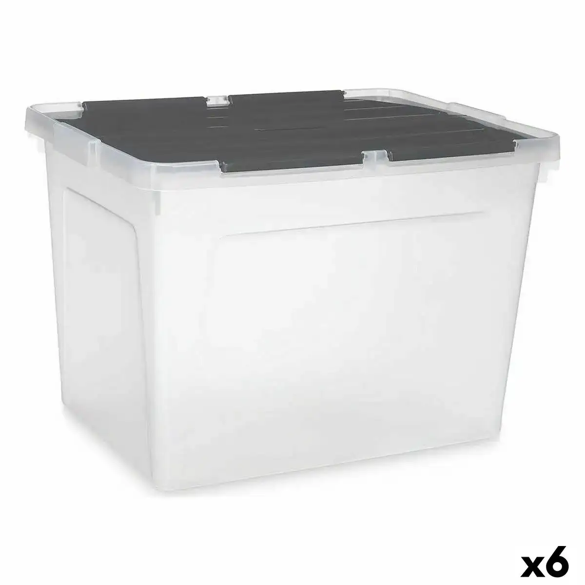 Boite de rangement avec couvercle 48 l transparent anthracite 6 unites _6676. Entrez dans l'Univers de DIAYTAR COTE D'IVOIRE - Où Chaque Produit a son Éclat Unique. Explorez notre gamme variée et choisissez des articles qui illuminent votre quotidien.