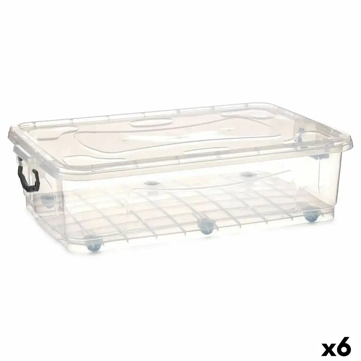 Boite de rangement avec roues transparent plastique 40 l 46 5 x 20 x 72 2 cm 6 unites _3308. DIAYTAR COTE D'IVOIRE - L'Artisanat à Portée de Clic. Découvrez notre boutique en ligne pour trouver des produits uniques qui célèbrent la créativité et l'artisanat sénégalais.