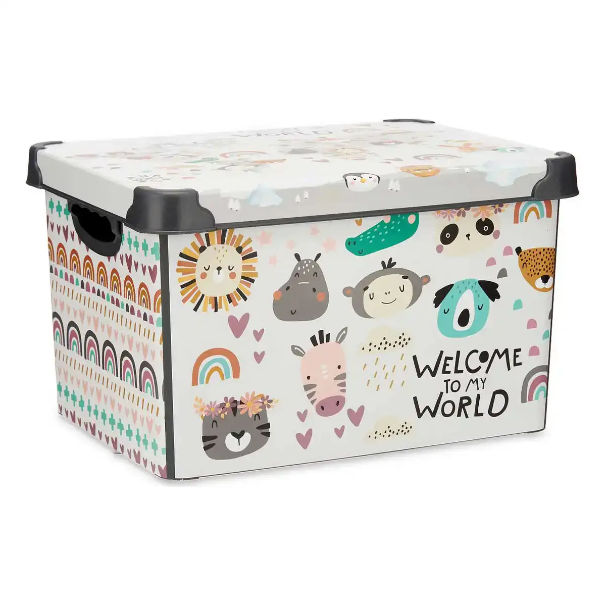 Boite de rangement world avec des poignees plastique 22 l 30 x 23 5 x 40 cm _7377. DIAYTAR COTE D'IVOIRE - L'Art de Vivre le Shopping Inspiré. Parcourez notre catalogue et choisissez des produits qui reflètent votre passion pour la beauté et l'authenticité.