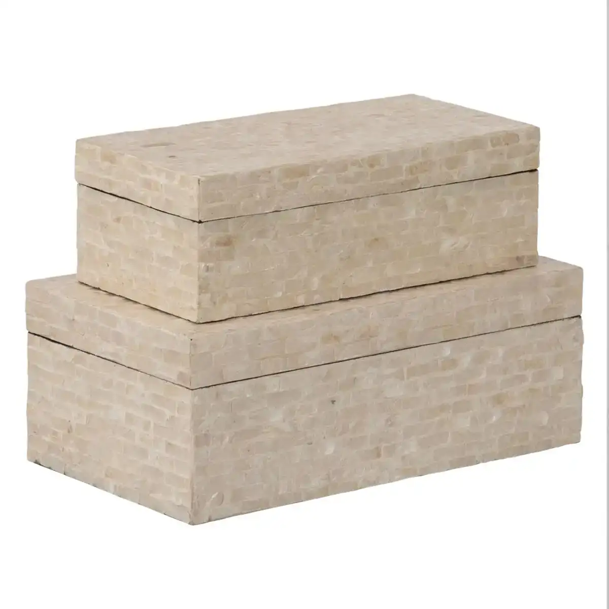 Boite decorative 35 x 20 x 13 cm nacre noire 2 unites _3428. Bienvenue sur DIAYTAR COTE D'IVOIRE - Votre Fenêtre sur le Shopping Moderne. Parcourez notre boutique en ligne et découvrez des produits qui incarnent l'évolution du style et de la qualité.
