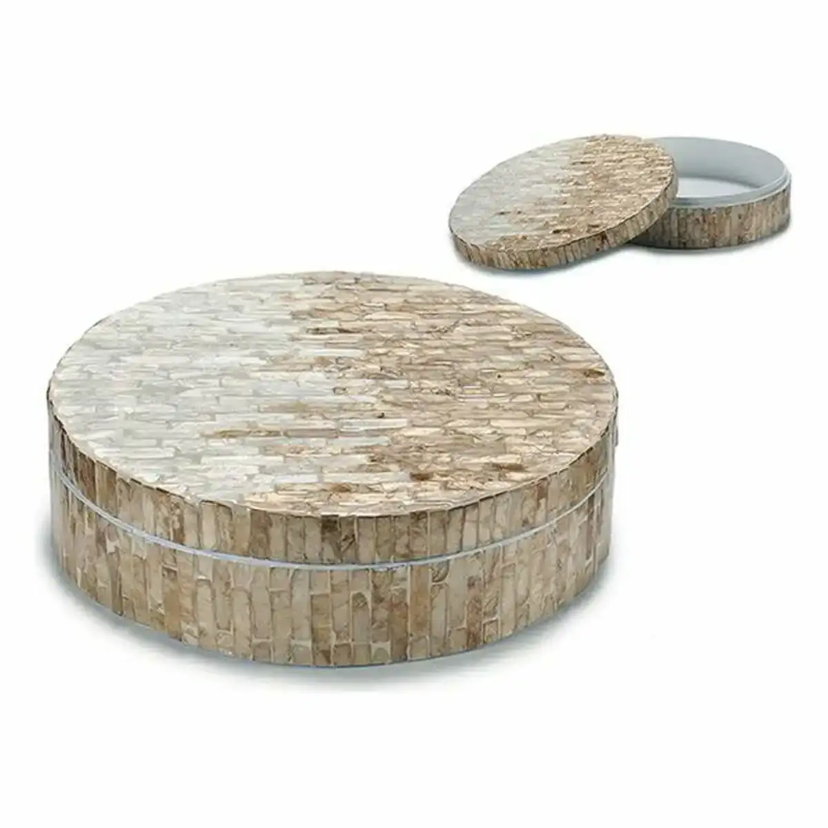 Boite decorative blanc beige nacre noire contre plaque 25 x 8 x 25 cm_7935. Bienvenue sur DIAYTAR COTE D'IVOIRE - Où Chaque Produit a son Histoire. Découvrez notre sélection unique et choisissez des articles qui racontent la richesse culturelle et artistique du Côte d'Ivoire.