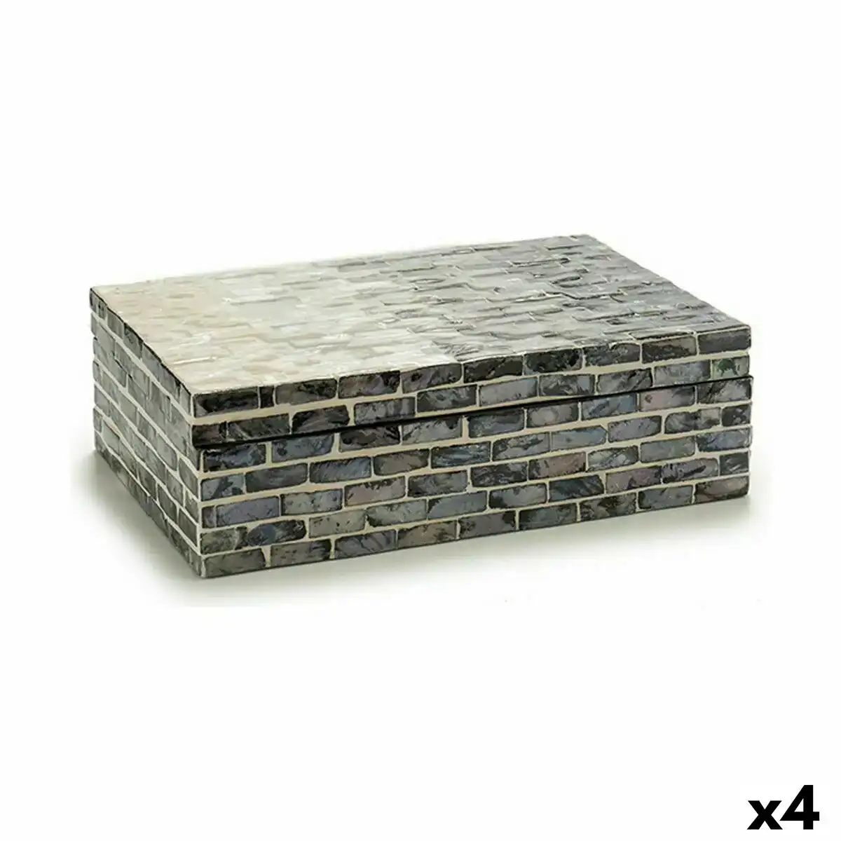 Boite decorative gris nacre noire contre plaque 15 2 x 7 2 x 25 cm 4 unites _8904. DIAYTAR COTE D'IVOIRE - Où Votre Shopping Prend Vie. Explorez notre boutique en ligne pour trouver des articles qui vous ressemblent et qui ajoutent de l'éclat à votre quotidien.