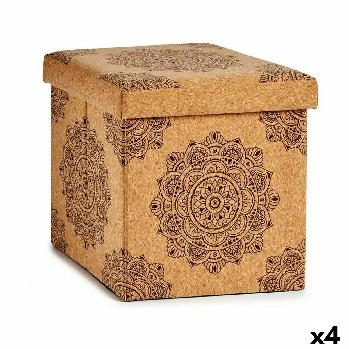 Boite decorative mandala pliable marron liege bois mdf 31 x 31 x 31 cm 4 unites _8911. DIAYTAR COTE D'IVOIRE - Votre Destination pour un Shopping Inoubliable. Naviguez à travers notre catalogue et choisissez des produits qui vous marquent par leur originalité.