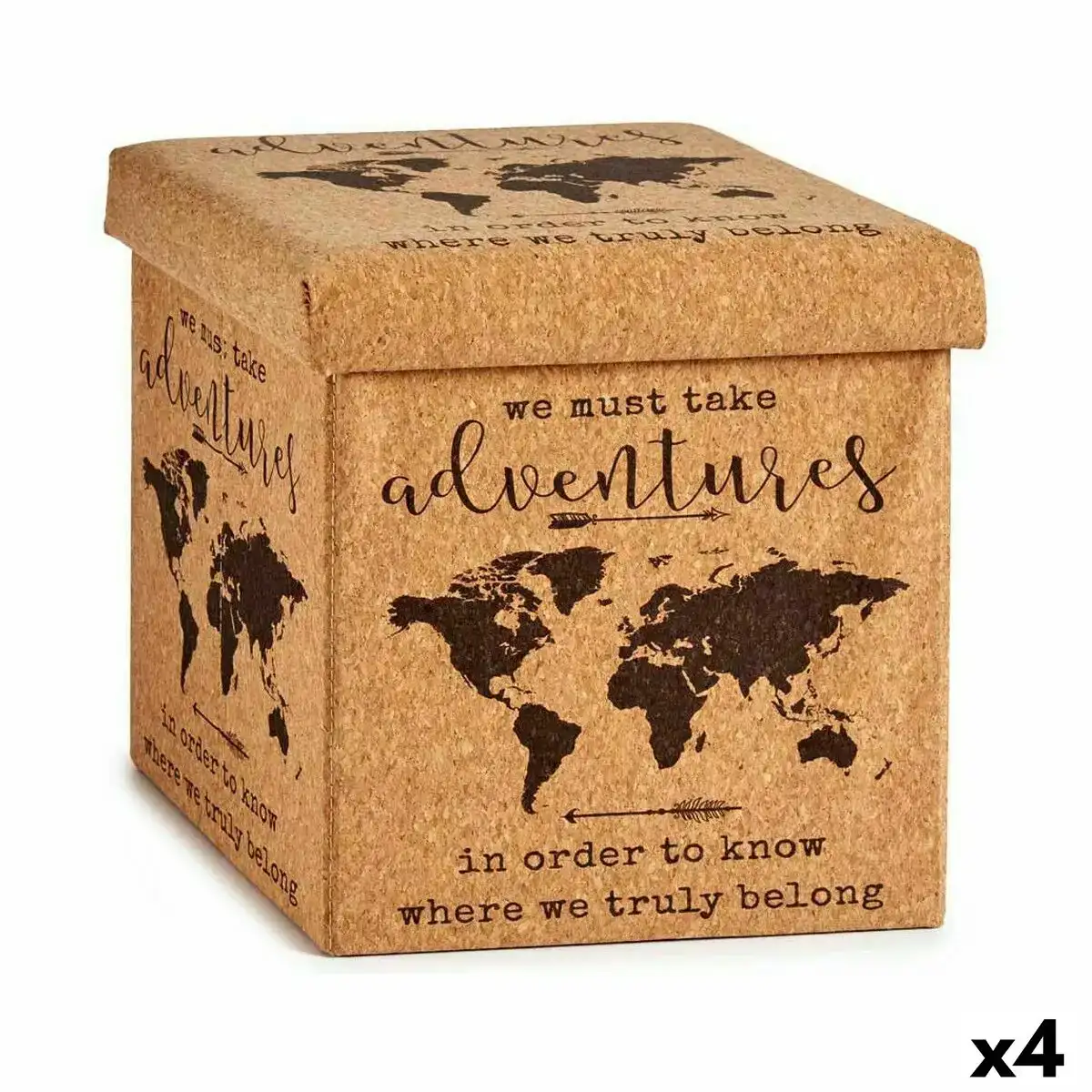 Boite decorative mappemonde pliable marron liege bois mdf 31 x 31 x 31 cm 4 unites _5312. DIAYTAR COTE D'IVOIRE - Où Choisir Devient une Découverte. Explorez notre boutique en ligne et trouvez des articles qui vous surprennent et vous ravissent à chaque clic.