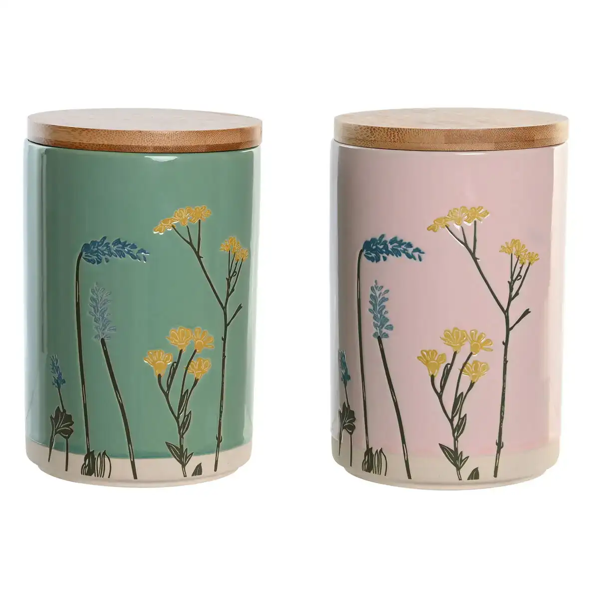 Boite dkd home decor 11 5 x 11 5 x 17 5 cm floral rose vert bambou gres shabby chic 2 unites _5396. Entrez dans l'Univers de DIAYTAR COTE D'IVOIRE - Où Chaque Produit a son Éclat Unique. Explorez notre gamme variée et choisissez des articles qui illuminent votre quotidien.