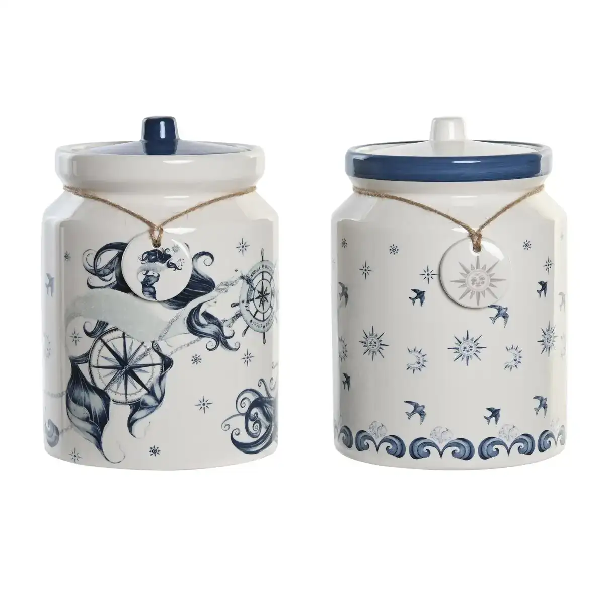 Boite dkd home decor bleu 15 x 15 x 21 cm blanc dolomite 2 unites _5258. DIAYTAR COTE D'IVOIRE - Votre Plateforme Shopping, Votre Choix Éclairé. Explorez nos offres et choisissez des articles de qualité qui reflètent votre style et vos valeurs.