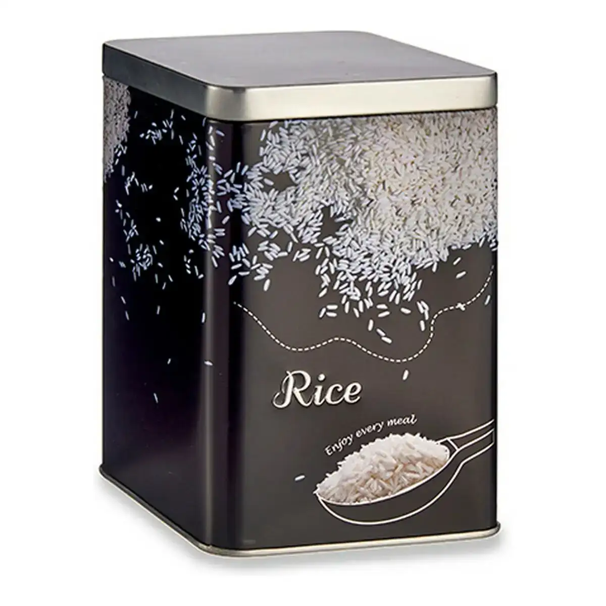 Boite en metal rice noir gris metal 1 l_6814. DIAYTAR COTE D'IVOIRE - Un Monde de Possibilités à Portée de Clic. Parcourez notre site web pour découvrir des sélections infinies, de l'épicerie aux bijoux, et vivez une expérience d'achat sans pareil.