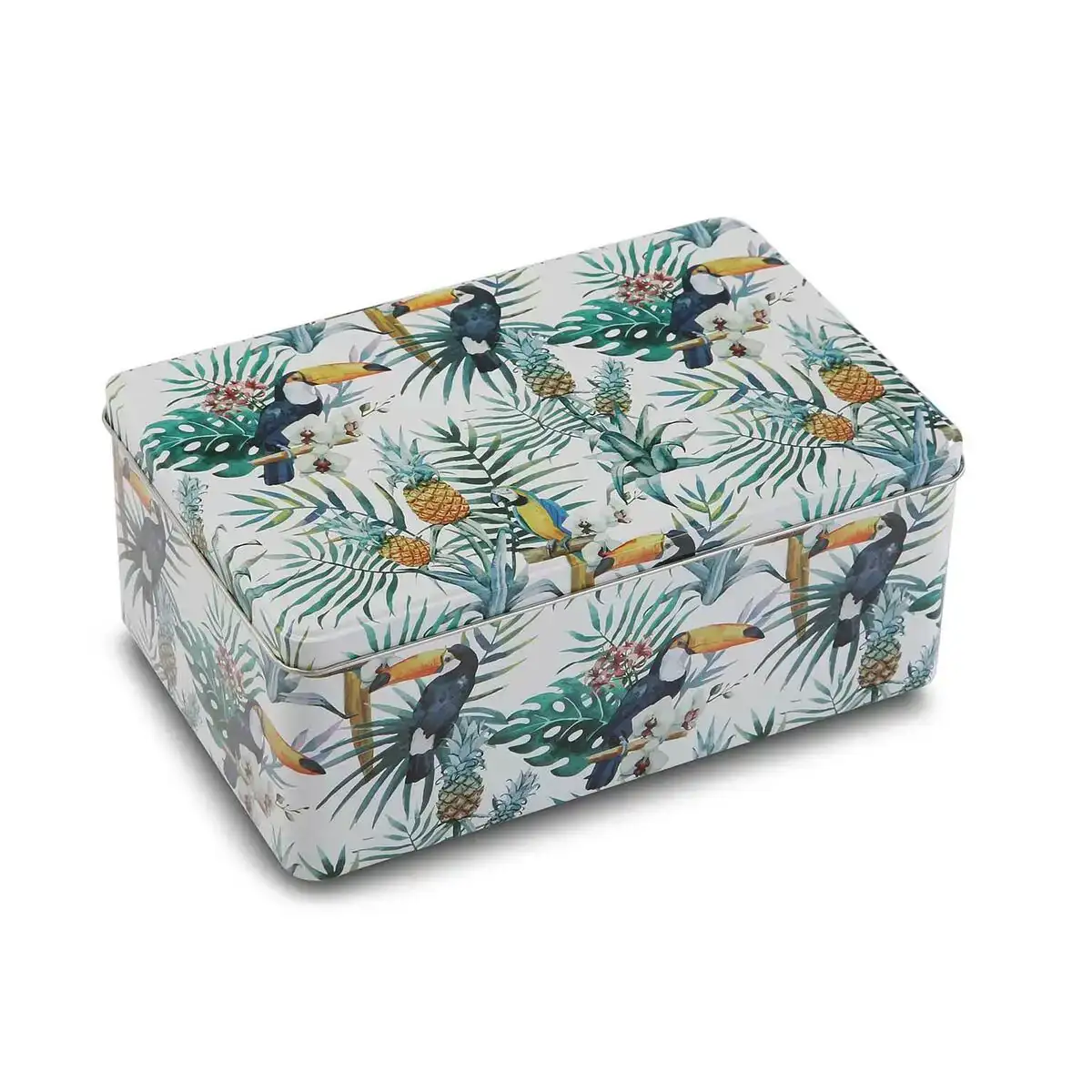 Boite en metal versa tropical 16 2 x 9 1 x 22 cm _8977. DIAYTAR COTE D'IVOIRE - Votre Destination Shopping Authentique. Explorez notre boutique en ligne et découvrez des trésors qui reflètent l'âme du Côte d'Ivoire, pour une expérience shopping unique.