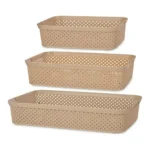 Boite multiusage beige plastique 3 pcs _7536. Bienvenue sur DIAYTAR COTE D'IVOIRE - Où le Shopping est une Affaire Personnelle. Découvrez notre sélection et choisissez des produits qui reflètent votre unicité et votre individualité.