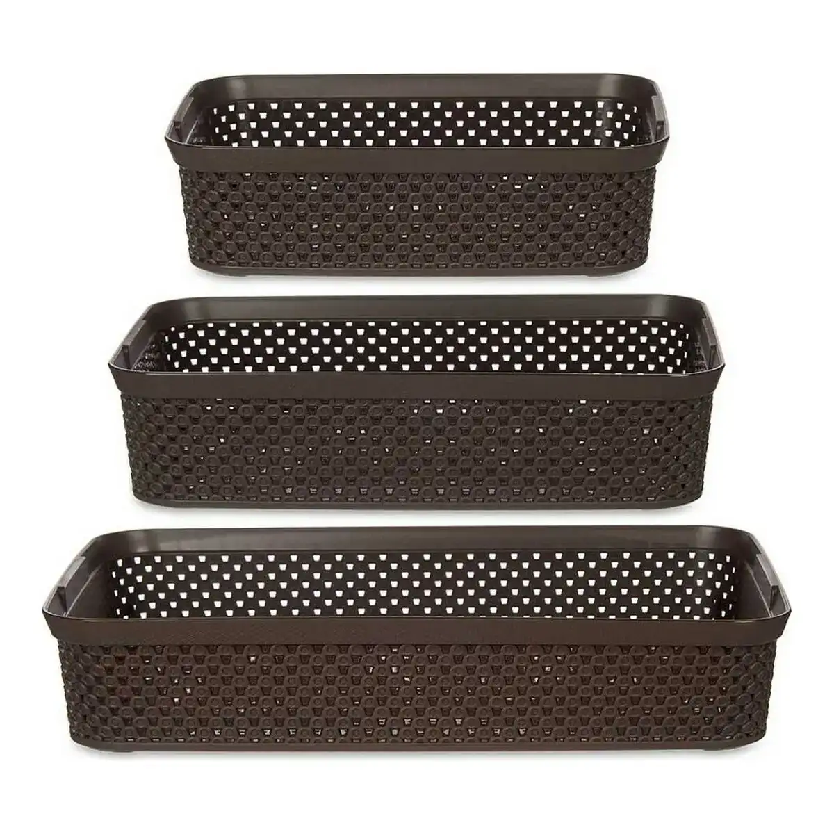 Boite multiusage marron plastique 3 pcs _2739. DIAYTAR COTE D'IVOIRE - Votre Passage vers l'Élégance Accessible. Parcourez notre boutique en ligne pour trouver des produits qui vous permettent d'allier style et économies.