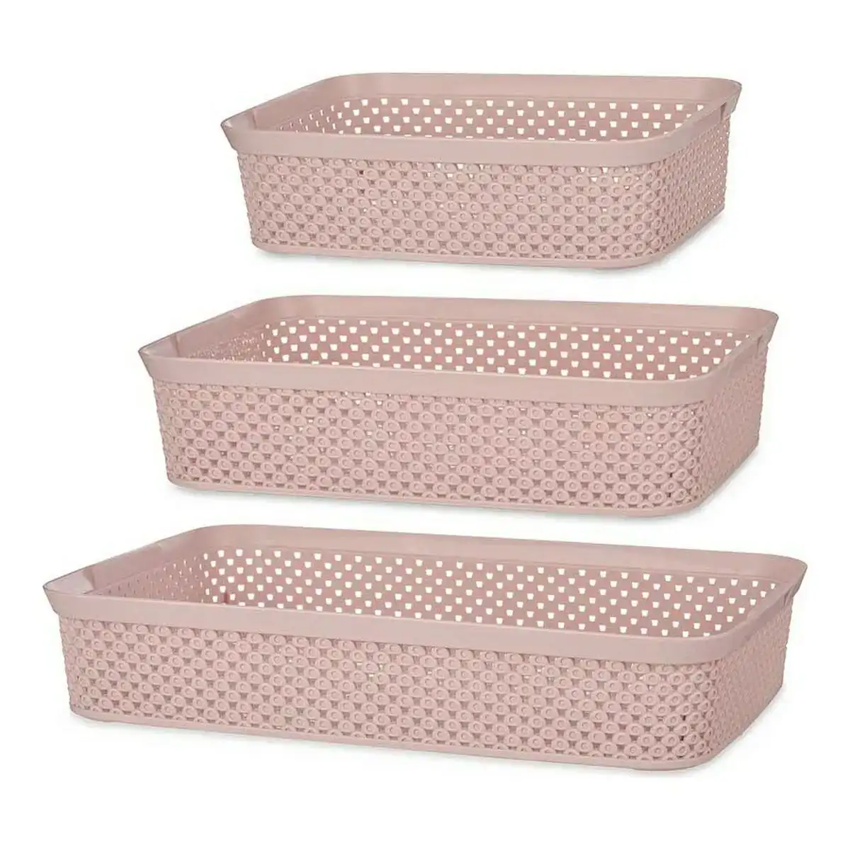 Boite multiusage rose plastique 3 pcs _9639. Bienvenue chez DIAYTAR COTE D'IVOIRE - Où Chaque Achat est un Geste d'Amour. Découvrez notre sélection minutieuse et choisissez des articles qui témoignent de votre passion.