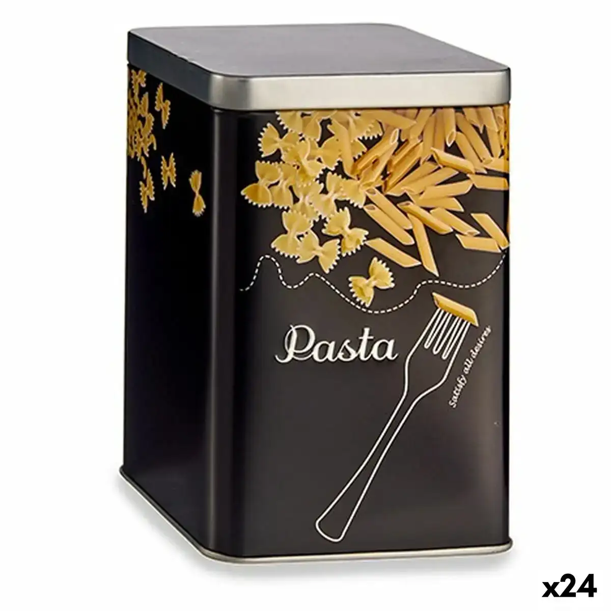 Boite pates noir metal 1 l 24 unites _7530. DIAYTAR COTE D'IVOIRE - L'Équilibre Parfait entre Tradition et Modernité. Explorez notre collection pour trouver des produits qui incarnent la culture et la contemporanéité du Côte d'Ivoire.