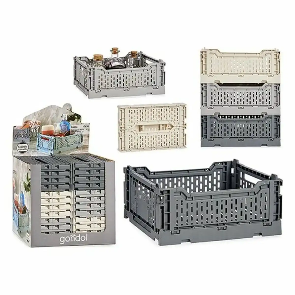 Boite pliante 8430852831910 beige gris fonce gris clair 4 l 17 x 3 2 x 26 5 cm_9503. DIAYTAR COTE D'IVOIRE - Votre Oasis de Shopping en Ligne. Explorez notre boutique et découvrez des produits qui ajoutent une touche de magie à votre quotidien.