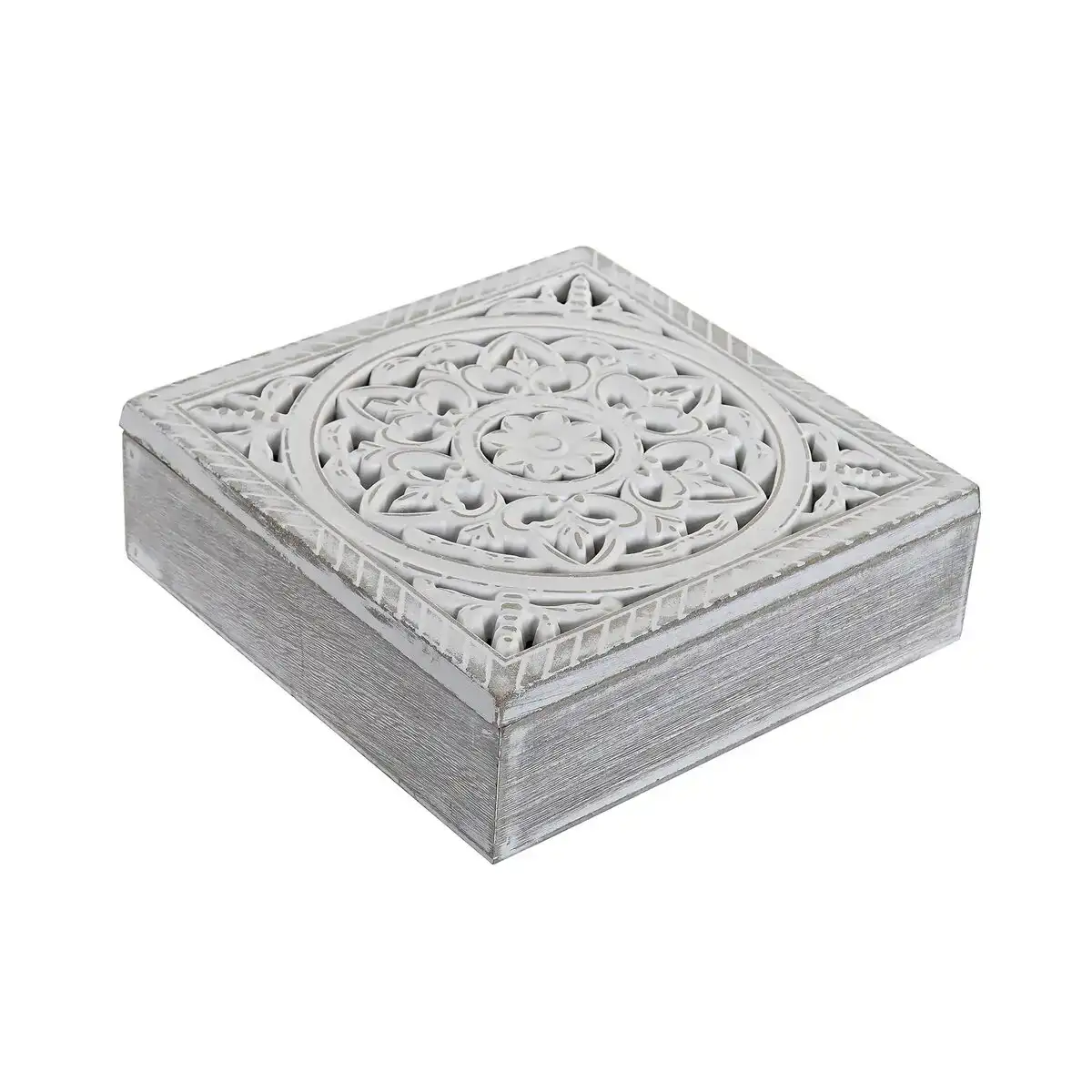 Boite pour infusions dkd home decor blanc naturel bois bois mdf 23 x 23 x 7 cm_8416. DIAYTAR COTE D'IVOIRE - Où Chaque Produit a son Histoire. Découvrez notre gamme de produits, chacun portant en lui le récit de l'artisanat et de la passion, pour vous offrir une expérience de shopping authentique.