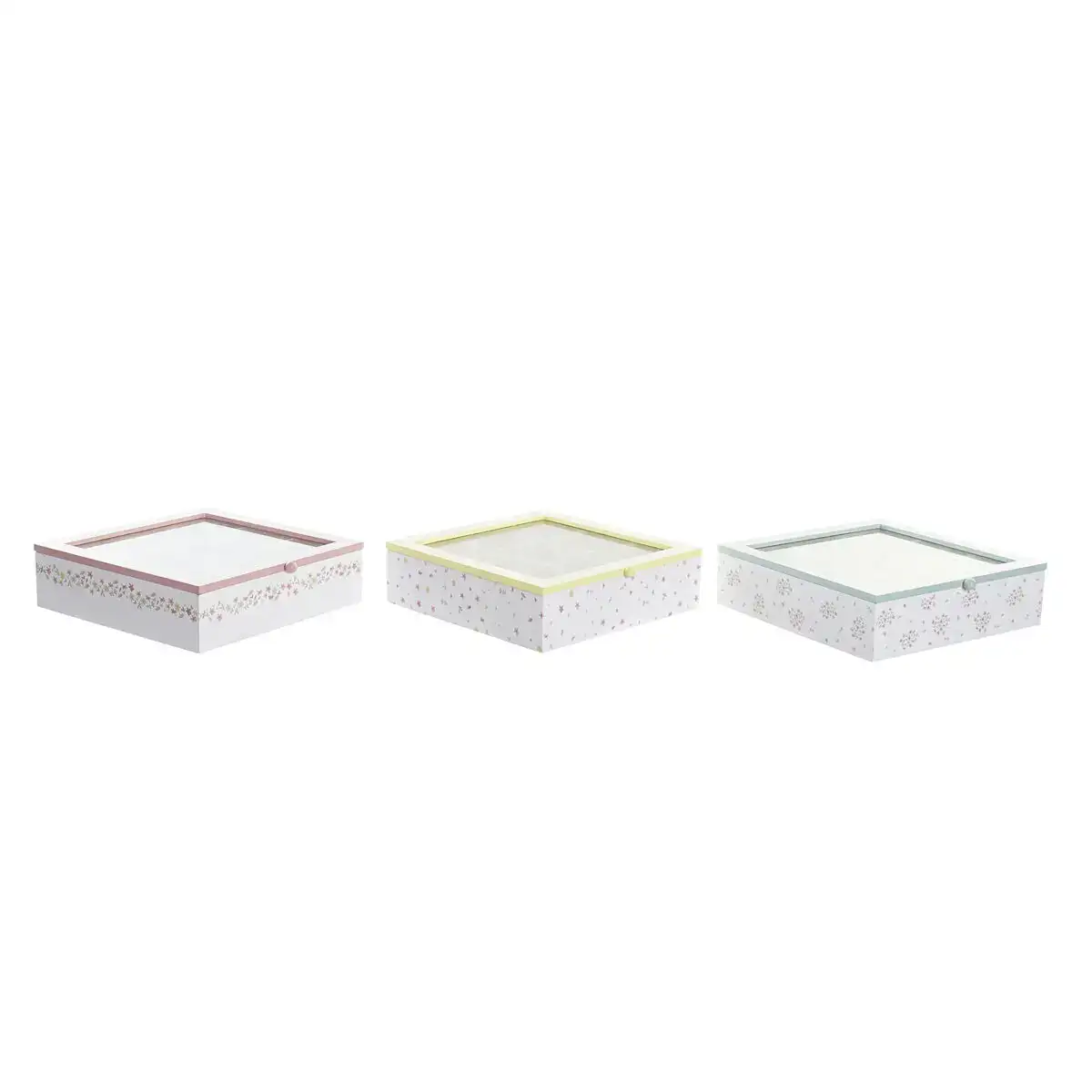 Boite pour infusions dkd home decor jaune rouge vert metal verre bois mdf 3 pieces 24 x 24 x 7 cm_5152. DIAYTAR COTE D'IVOIRE - L'Art de Magasiner sans Frontières. Parcourez notre vaste sélection d'articles et trouvez tout ce dont vous avez besoin, du chic à l'authentique, du moderne au traditionnel.