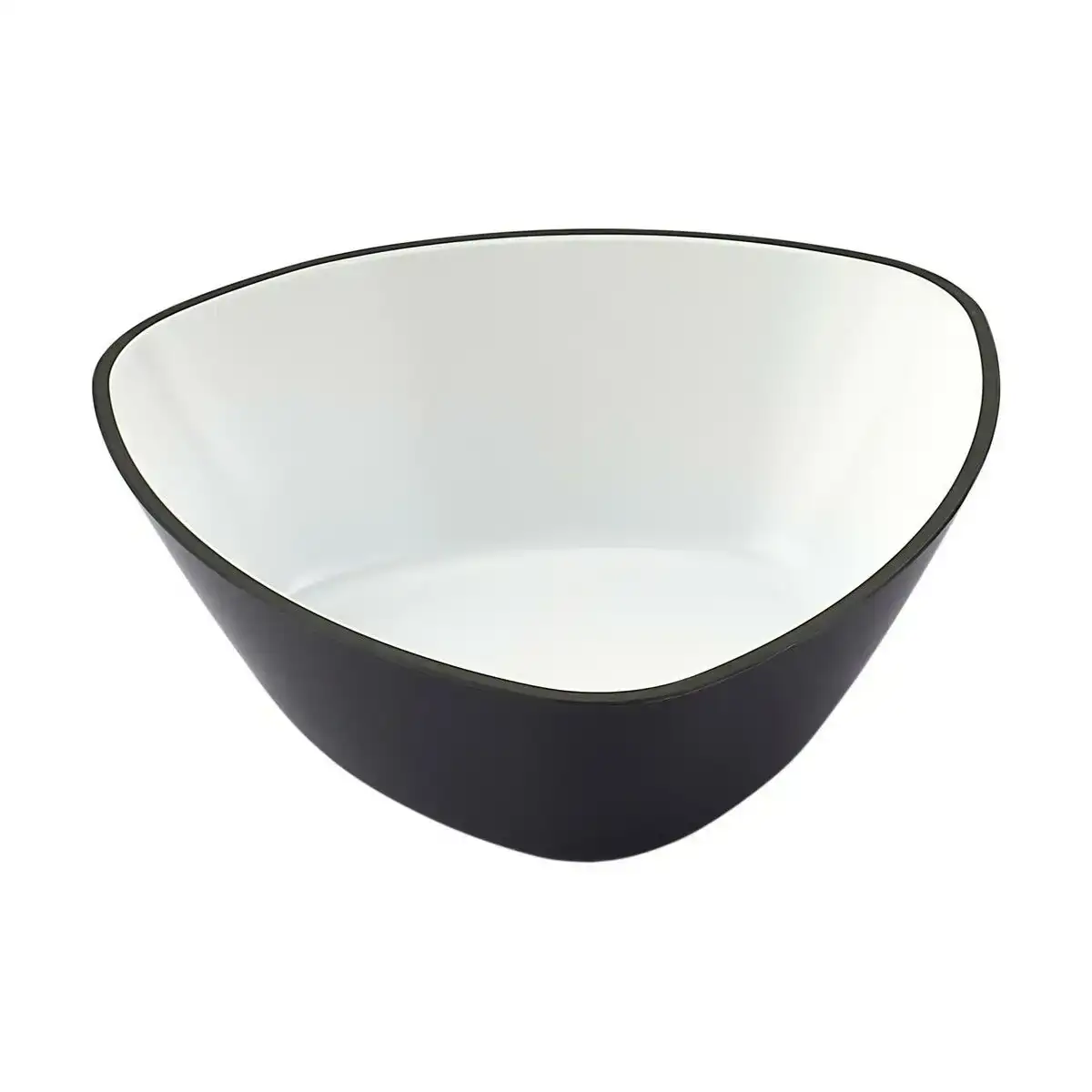 Bol blanc noir melamine triangulaire 13 x 4 5 cm_8710. DIAYTAR COTE D'IVOIRE - Là où Chaque Produit a son Histoire. Découvrez notre gamme de produits, chacun portant en lui le récit de l'artisanat et de la passion, pour vous offrir une expérience de shopping authentique.