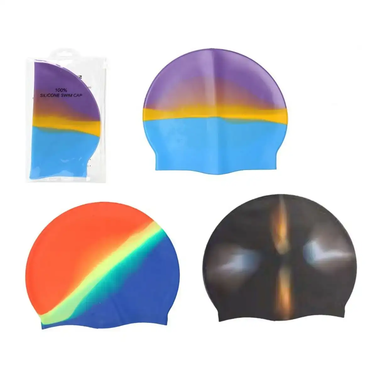 Bonnet de bain multicouleur_4107. DIAYTAR COTE D'IVOIRE - Votre Destination Shopping Authentique. Explorez notre boutique en ligne et découvrez des trésors qui reflètent l'âme du Côte d'Ivoire, pour une expérience shopping unique.