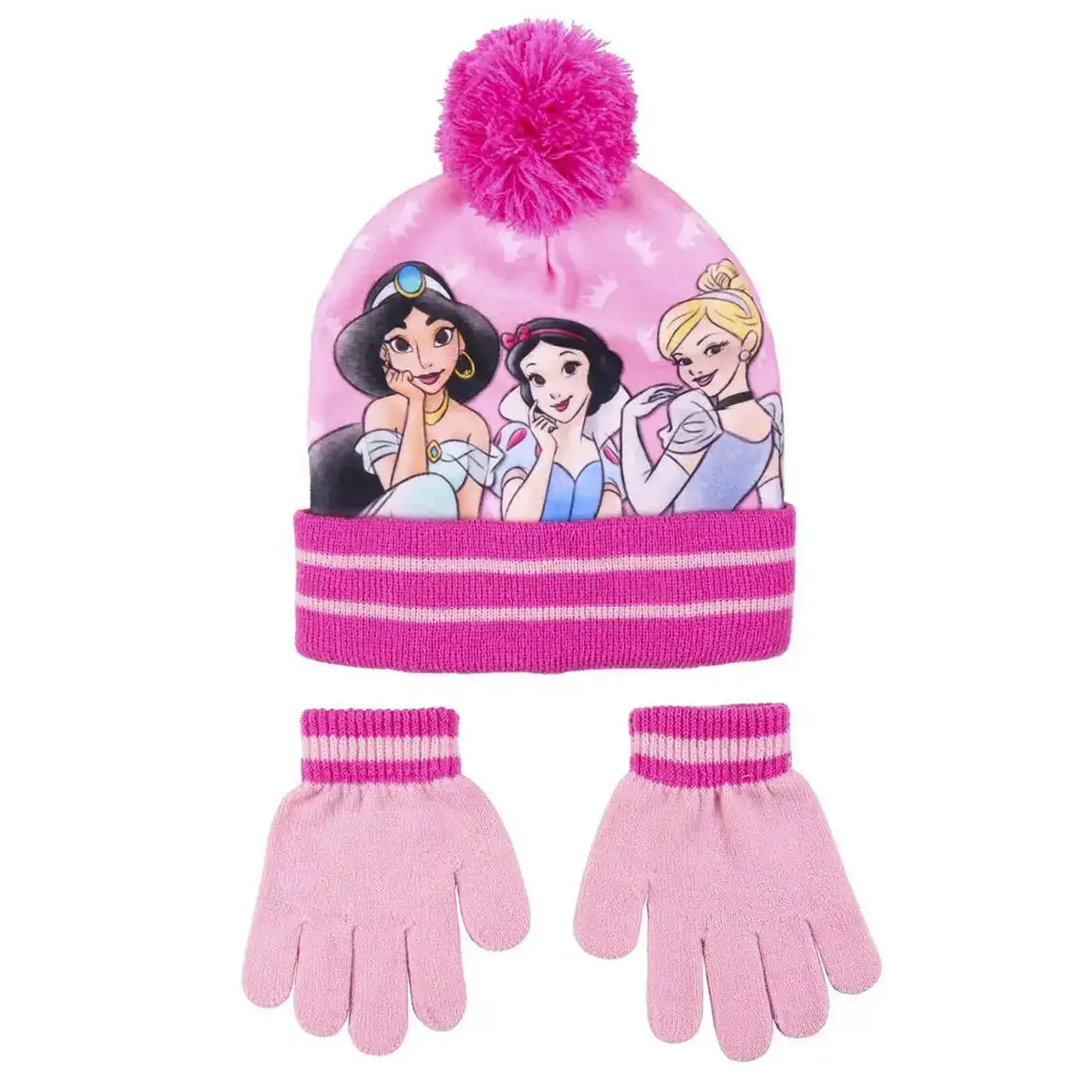 Bonnet et gants princesses disney rose taille unique _8294. DIAYTAR COTE D'IVOIRE - Là où Chaque Achat a du Sens. Explorez notre gamme et choisissez des produits qui racontent une histoire, du traditionnel au contemporain.
