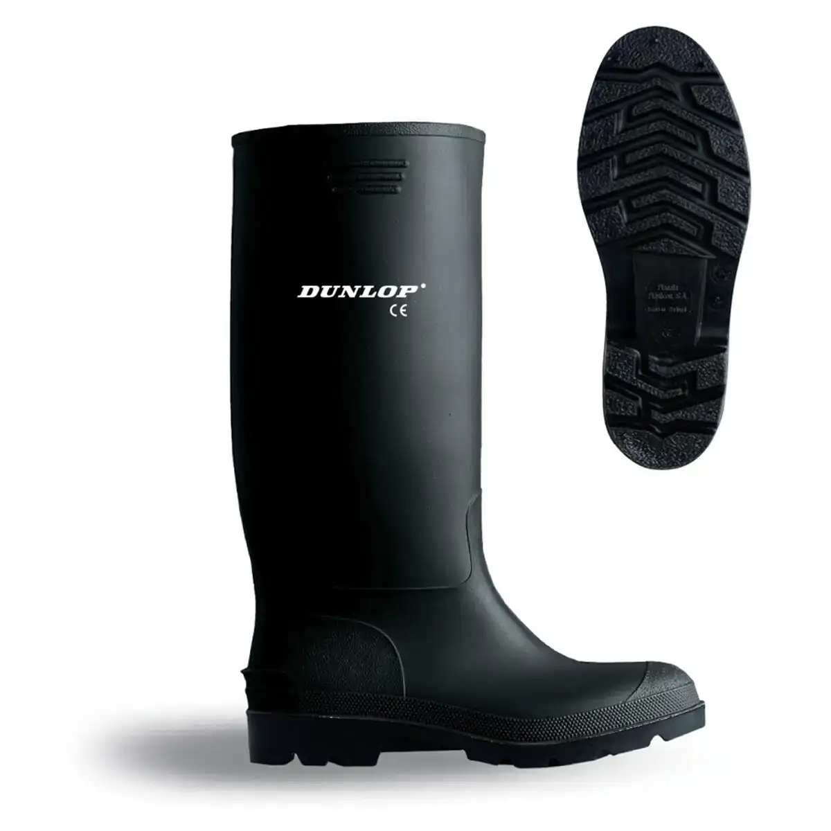 Bottes a pluie dunlop noir polyester pvc_9857. Bienvenue chez DIAYTAR COTE D'IVOIRE - Où Chaque Objet a son Histoire. Découvrez notre sélection méticuleuse et choisissez des articles qui racontent l'âme du Côte d'Ivoire.